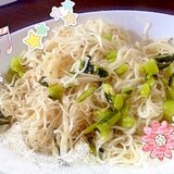 野沢菜とジャコのそうめんチャンプルー